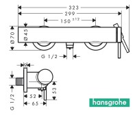 MEDIDAS MONOMANDO DUCHA TECTURIS S HANSGROHE